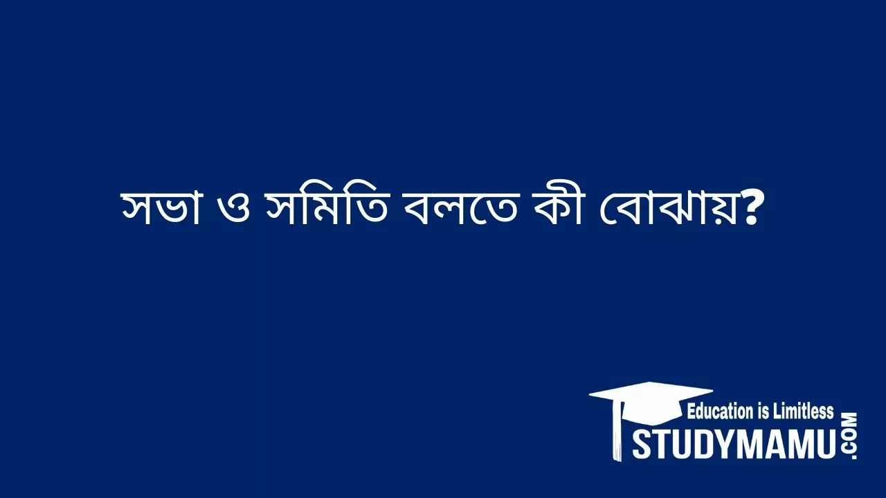 সভা ও সমিতি বলতে কী বােঝায়?